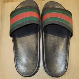 Gucci Mens Signature Stripe Slide Sandals
